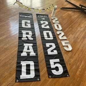 Black and White Graduation Banner Set